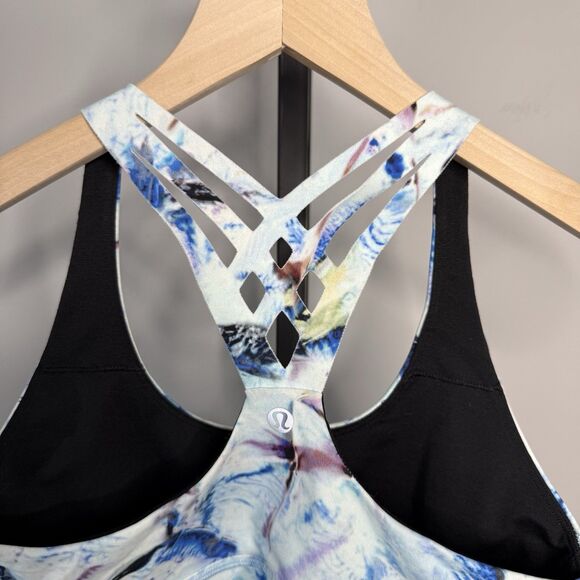 Lululemon Mind Over Miles Sports Bra Racerback Strappy Exposure Multi Size 6 - Picture 3 of 4